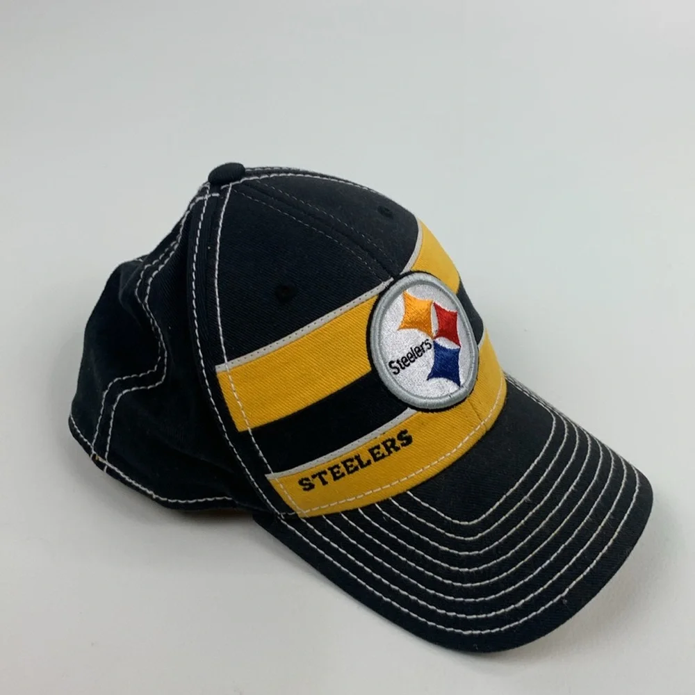 Pittsburgh Steelers Football retro hat cap Fitted Size S/M Black Gold